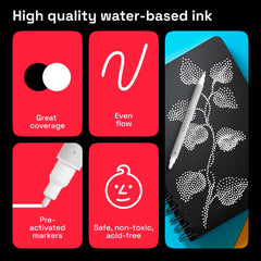 ARTISTRO 5 white acrylic marker pre-activated nibs for easy use