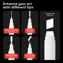 ARTISTRO 5 white paint pen on glass for bold, smooth lettering.