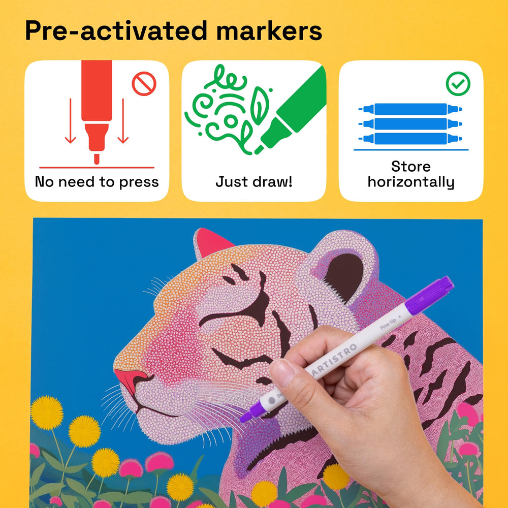 ARTISTRO 72 horizontal storage helps maintain ink quality and flow over time.