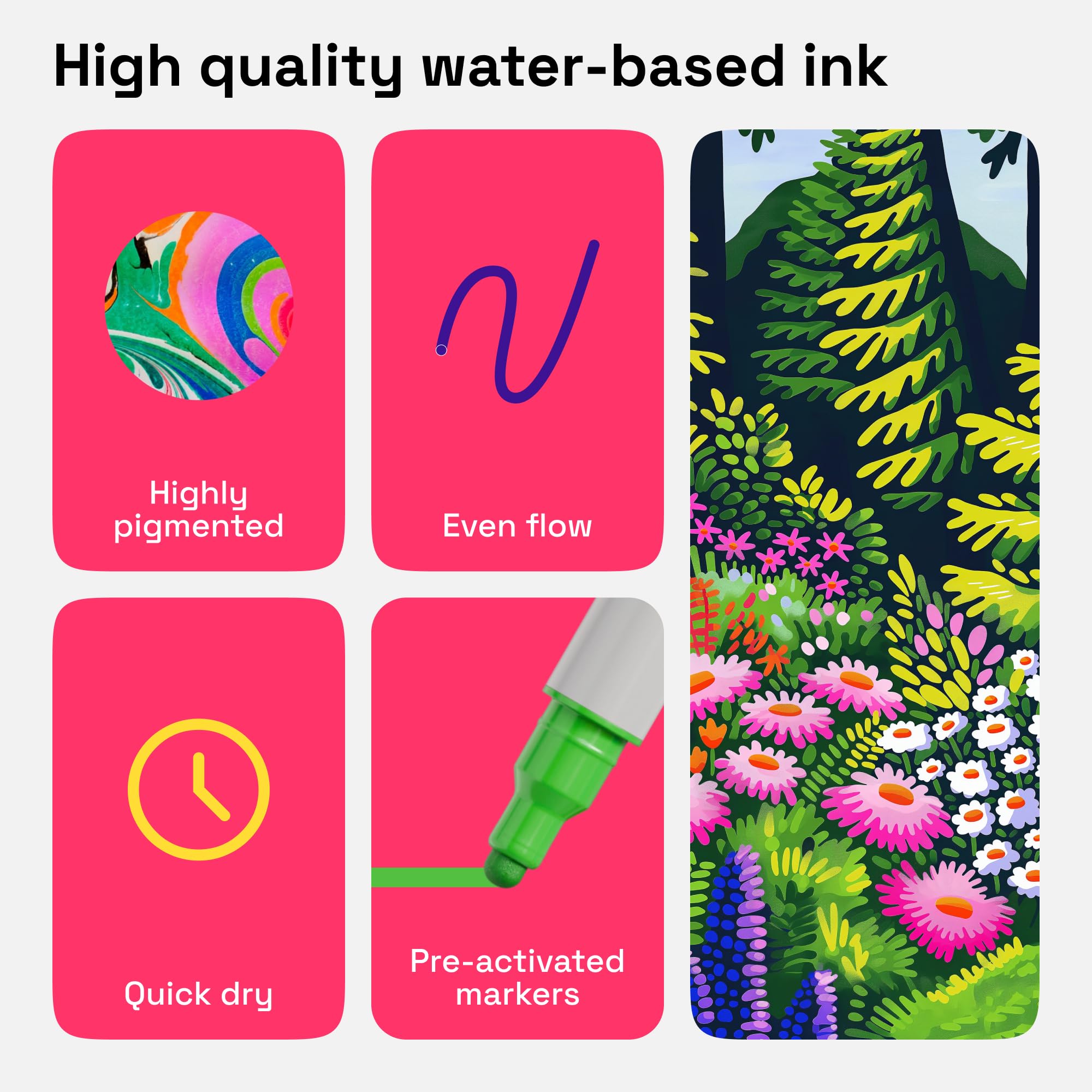 ARTISTRO 72 non-toxic markers provide a safe option for all ages.