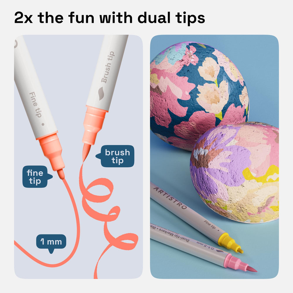 ARTISTRO brush-tip markers for bold strokes on canvas and wood
