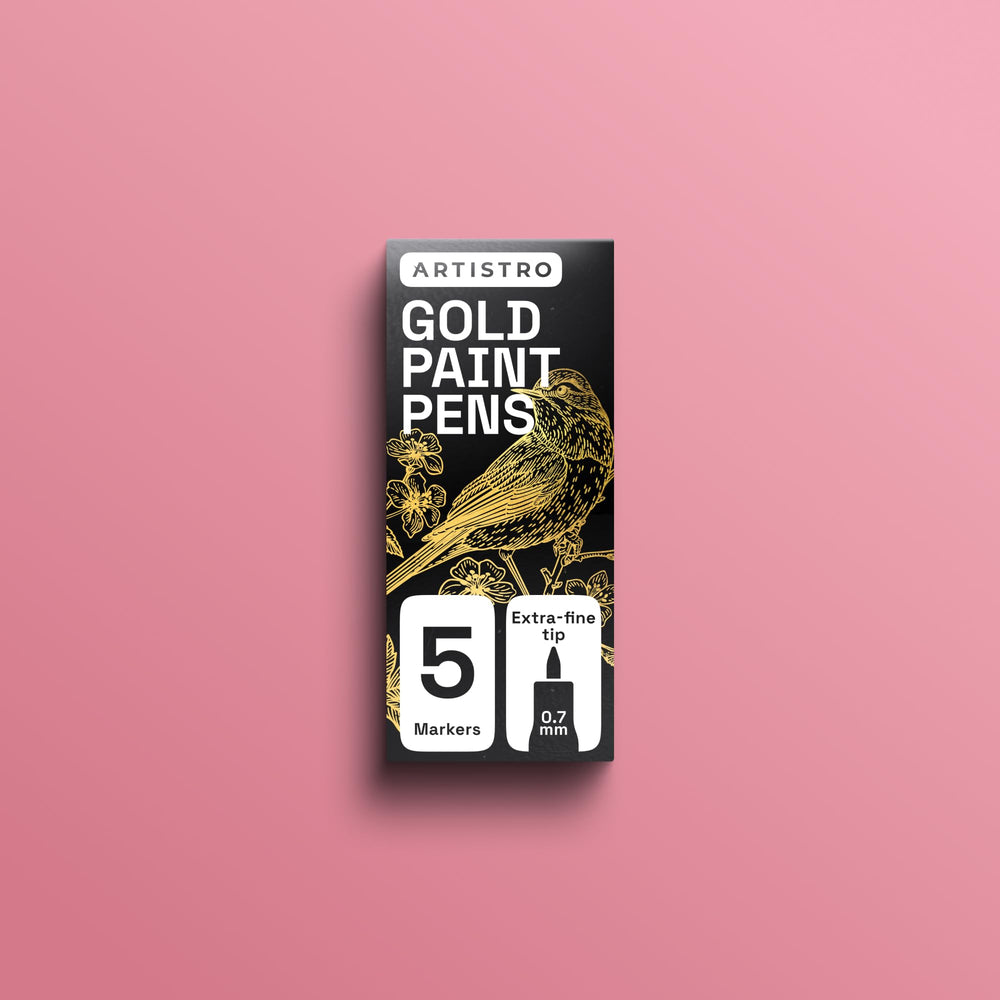 ARTISTRO gold paint marker on fabric for durable color.