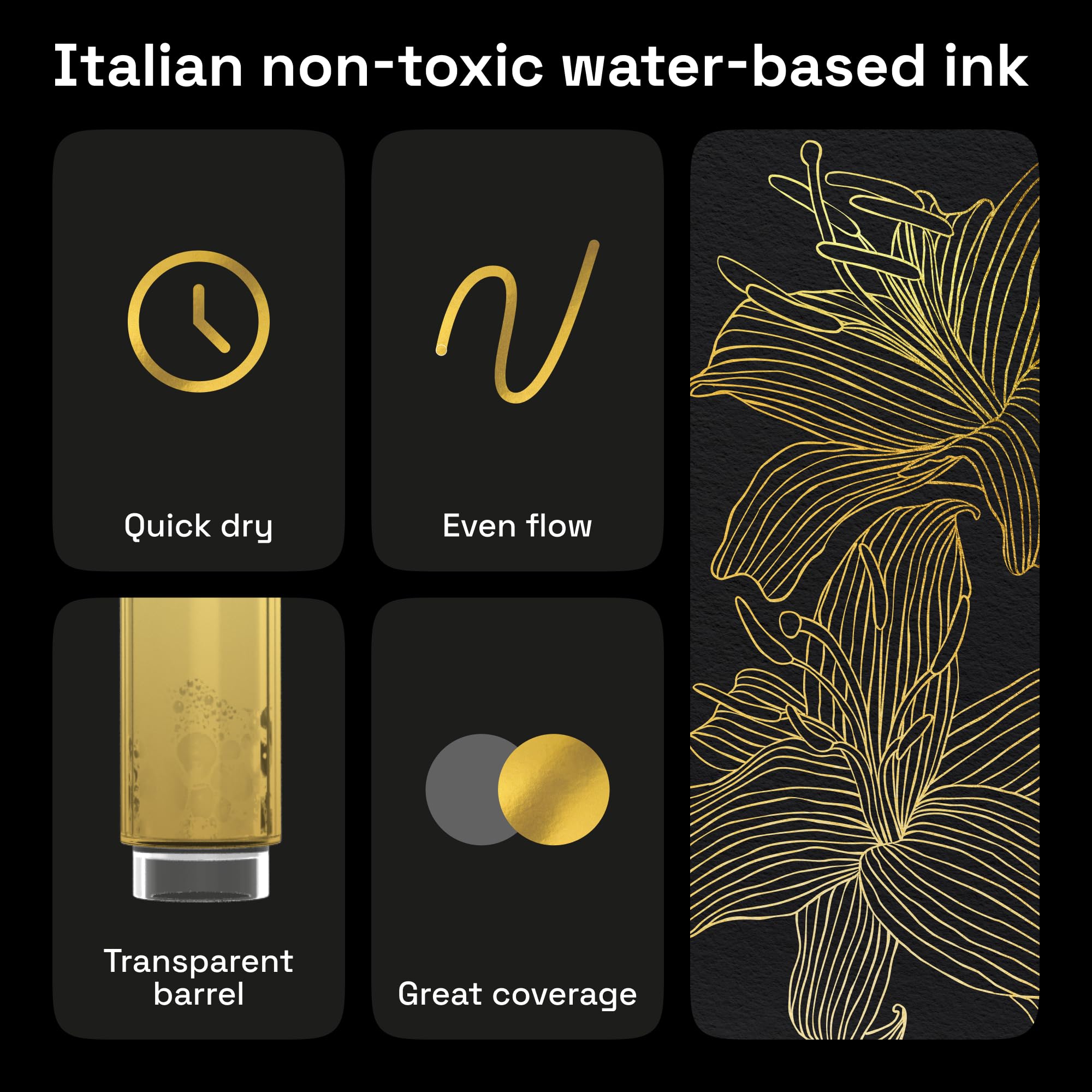 ARTISTRO gold paint marker on wood highlighting detailed design.