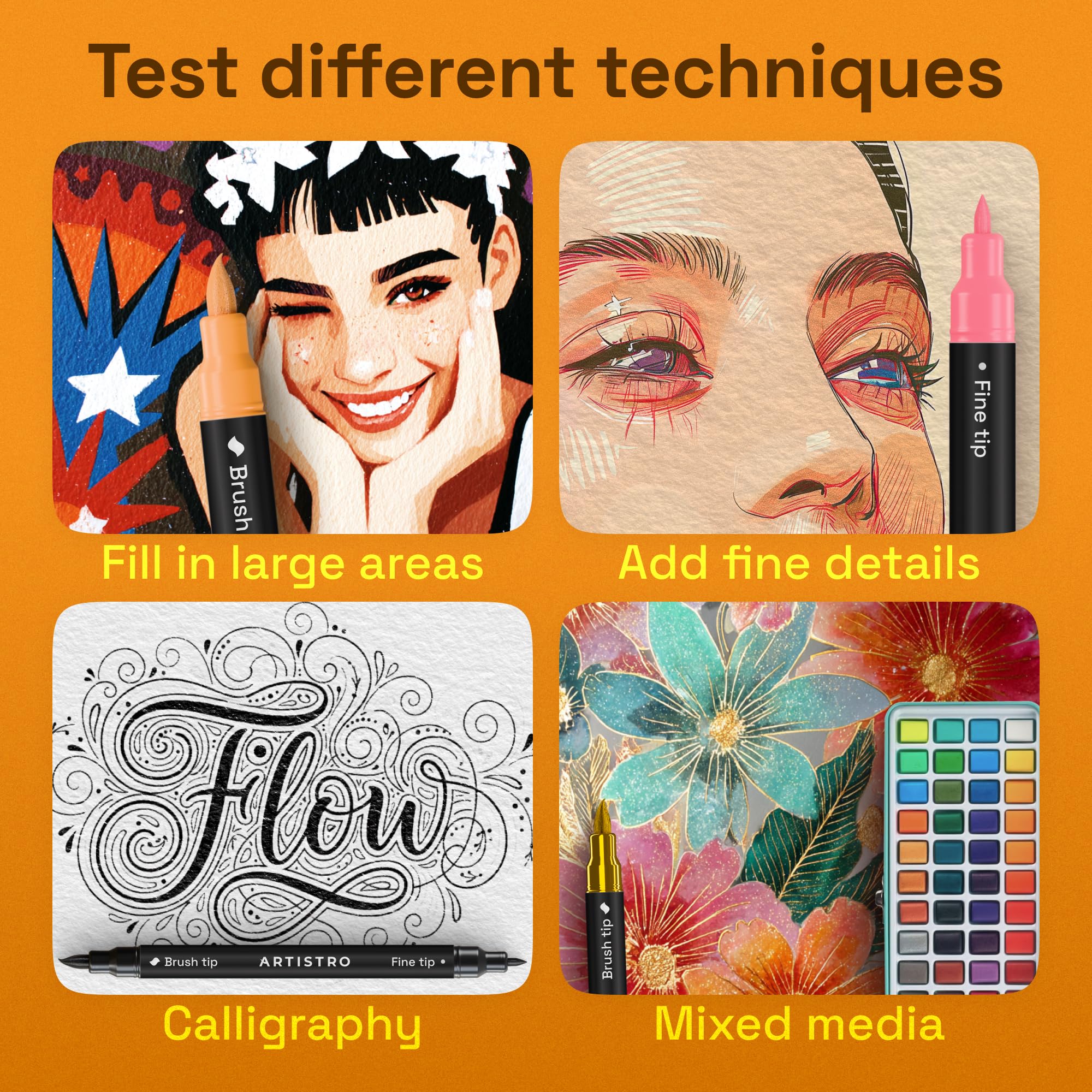 ARTISTRO multi-surface markers for paper, wood, rock, and glass