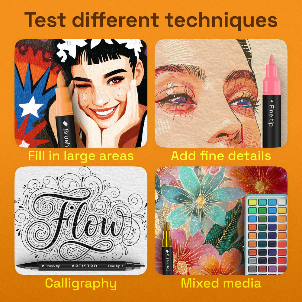 ARTISTRO multi-surface markers for paper, wood, rock, and glass