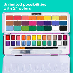 ARTISTRO brush pens included for precise watercolor details