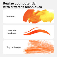 ARTISTRO watercolor pens in use with blending brush for seamless gradients