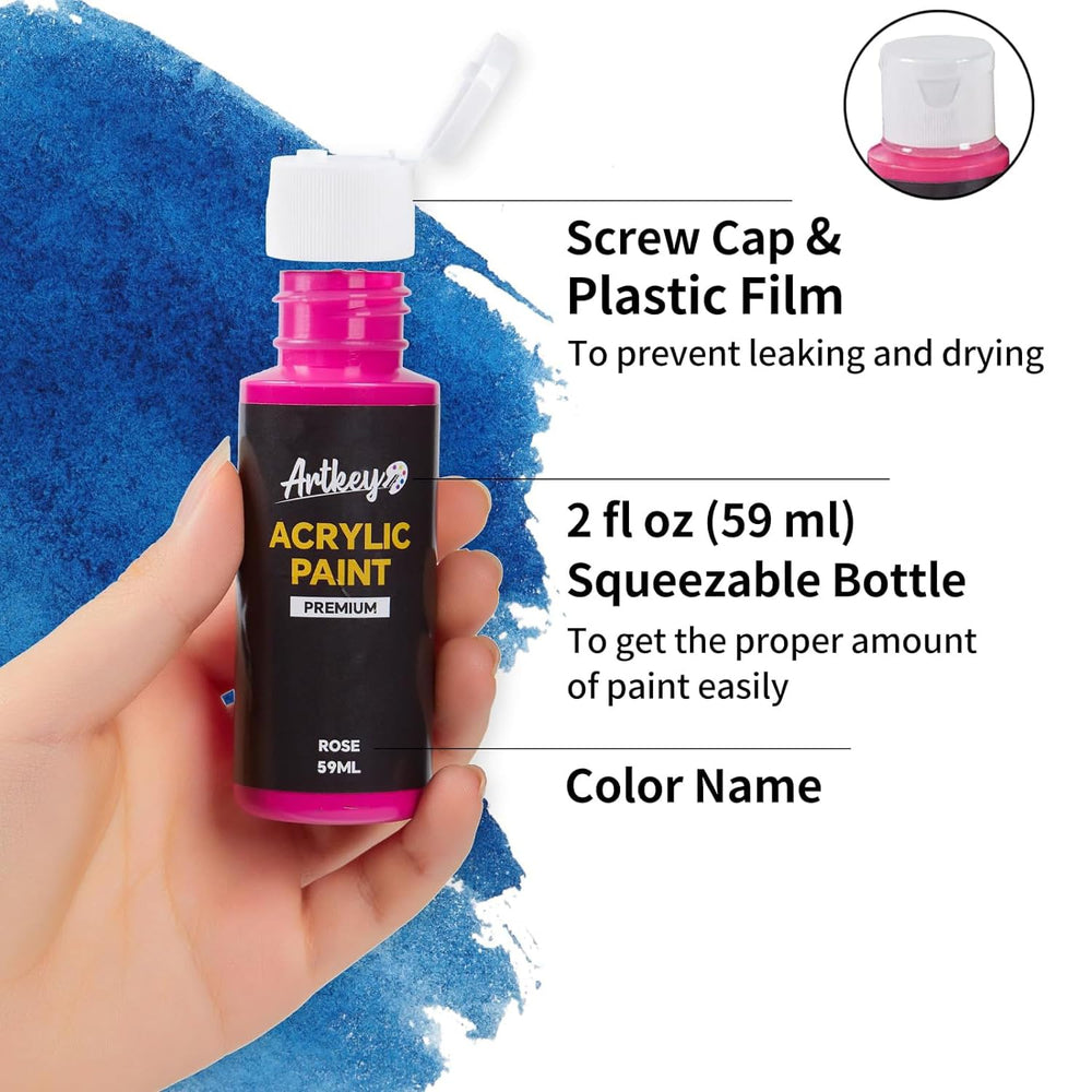 Artkey bottles display color names for quick, accurate color selection during projects