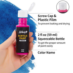 Artkey bottles display color names for quick, accurate color selection during projects