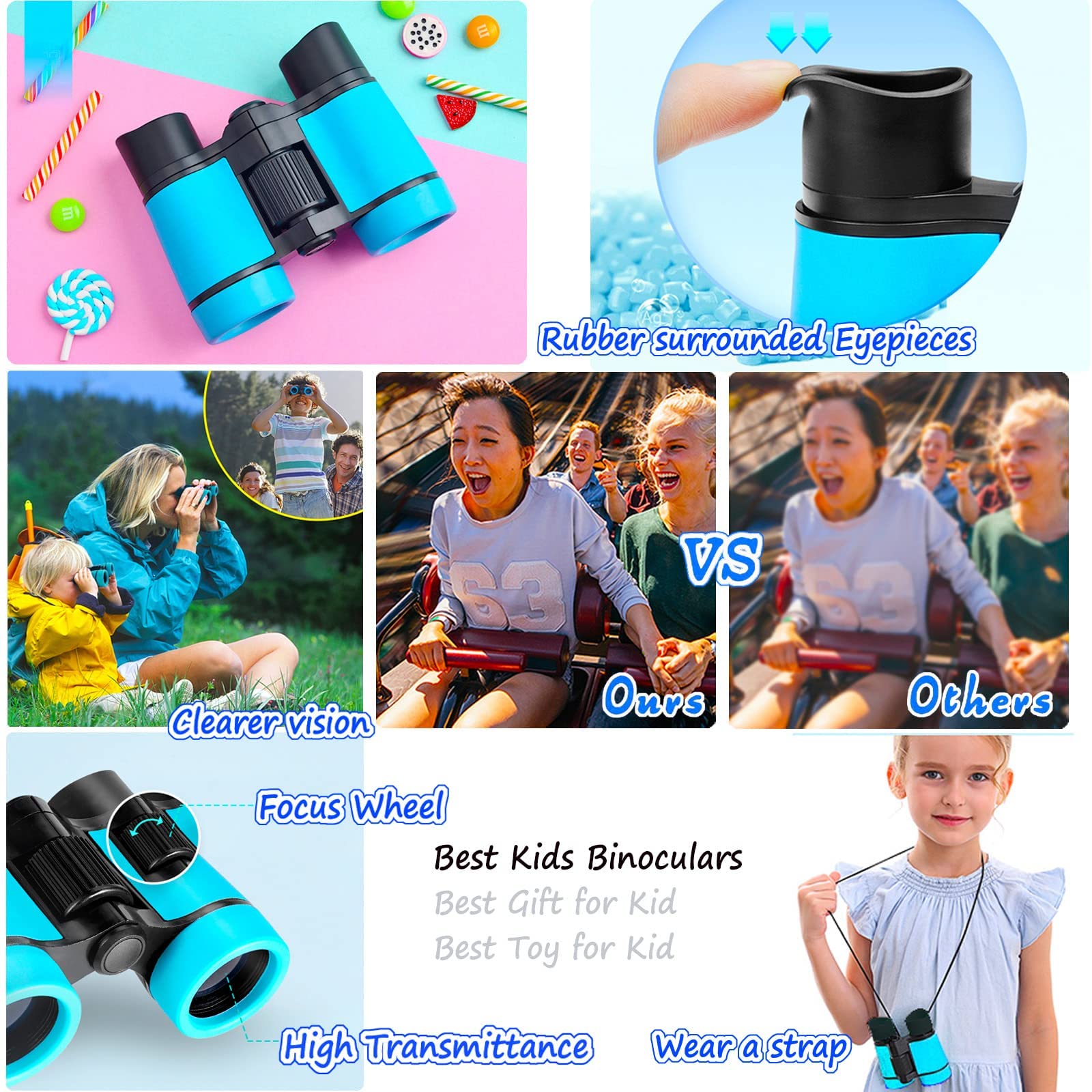 Soft rubber eyepiece on ARTOMIDE binoculars protects eyes during curious use