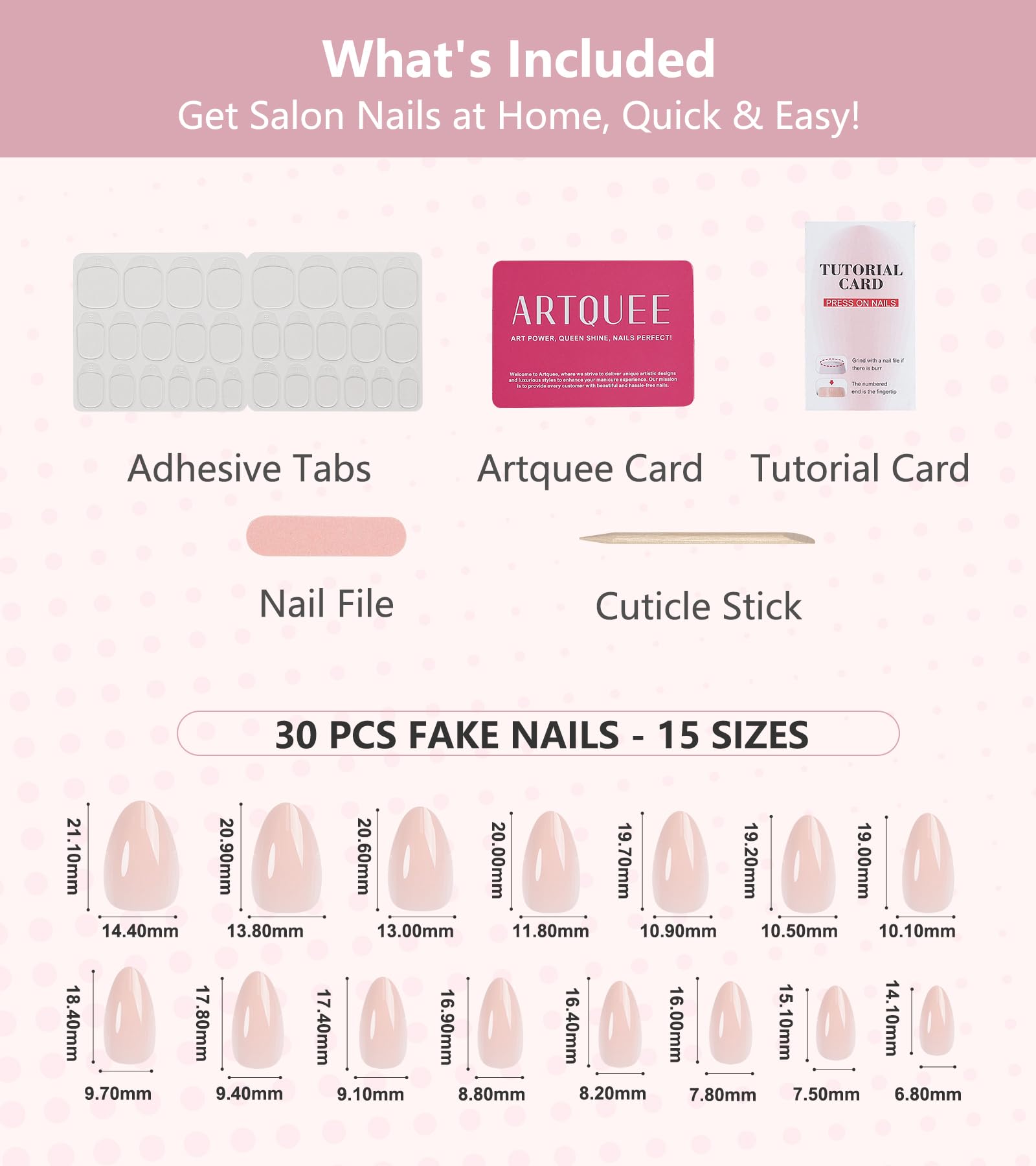 Artquee mini file and cuticle stick for at-home prep