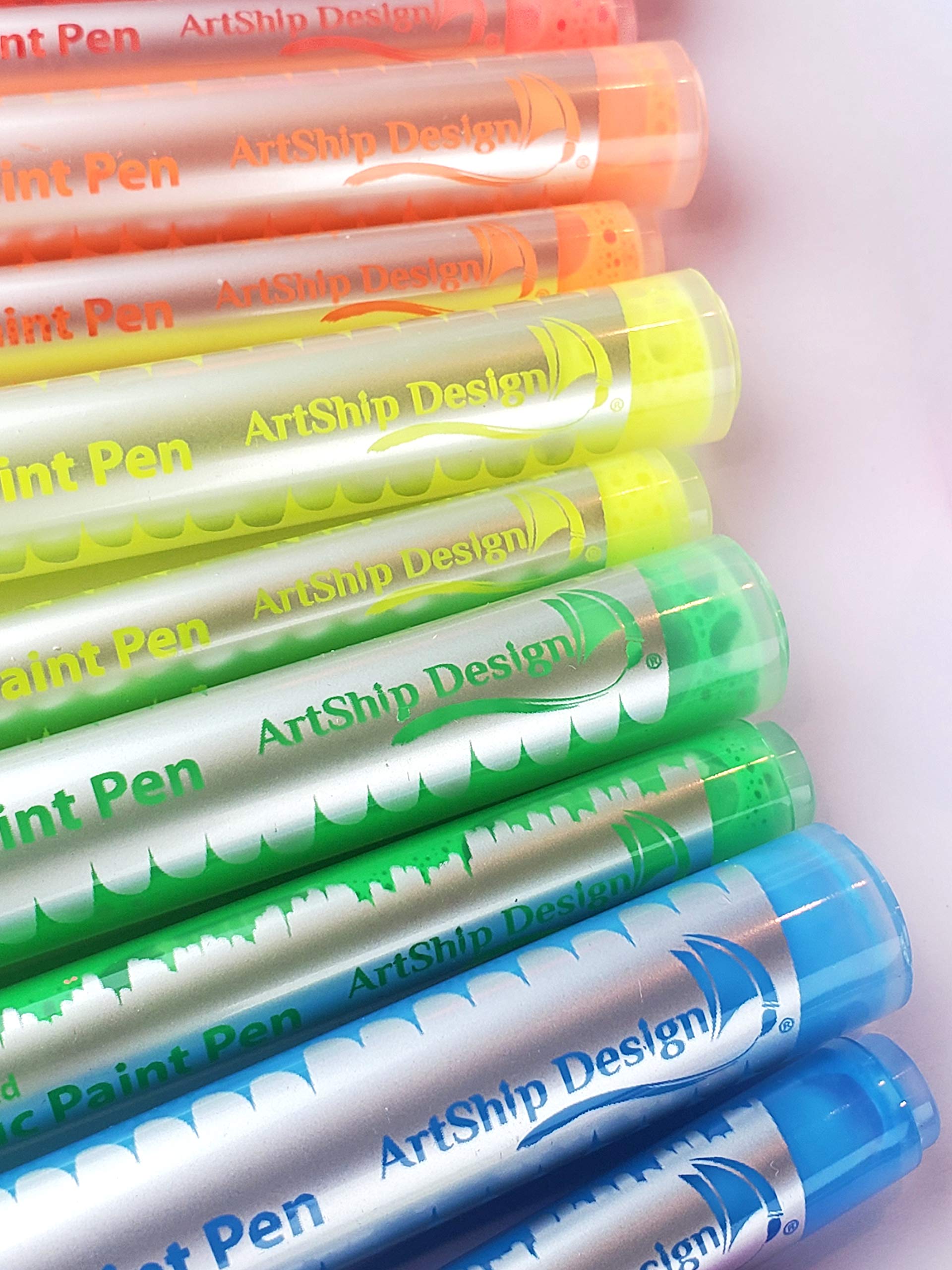 ArtShip Design neon paints on mugs for vibrant decorations