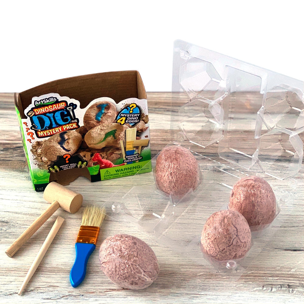 Family playtime with ArtSkills dinosaur excavation kit