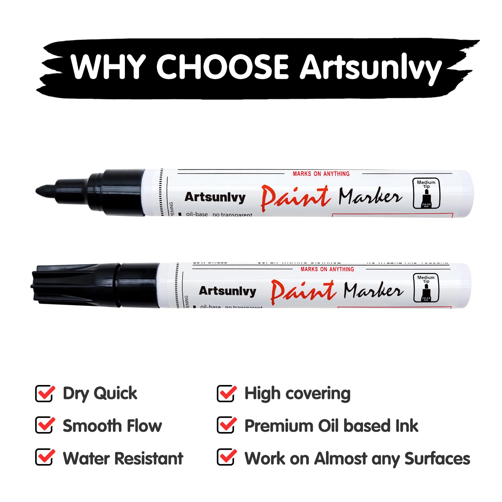 Artsunlvy paint pens on glass illustrating permanent labeling and design.