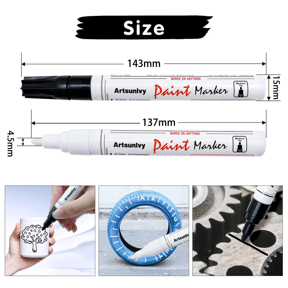 Artsunlvy paint pens on metal delivering bold, waterproof marks.