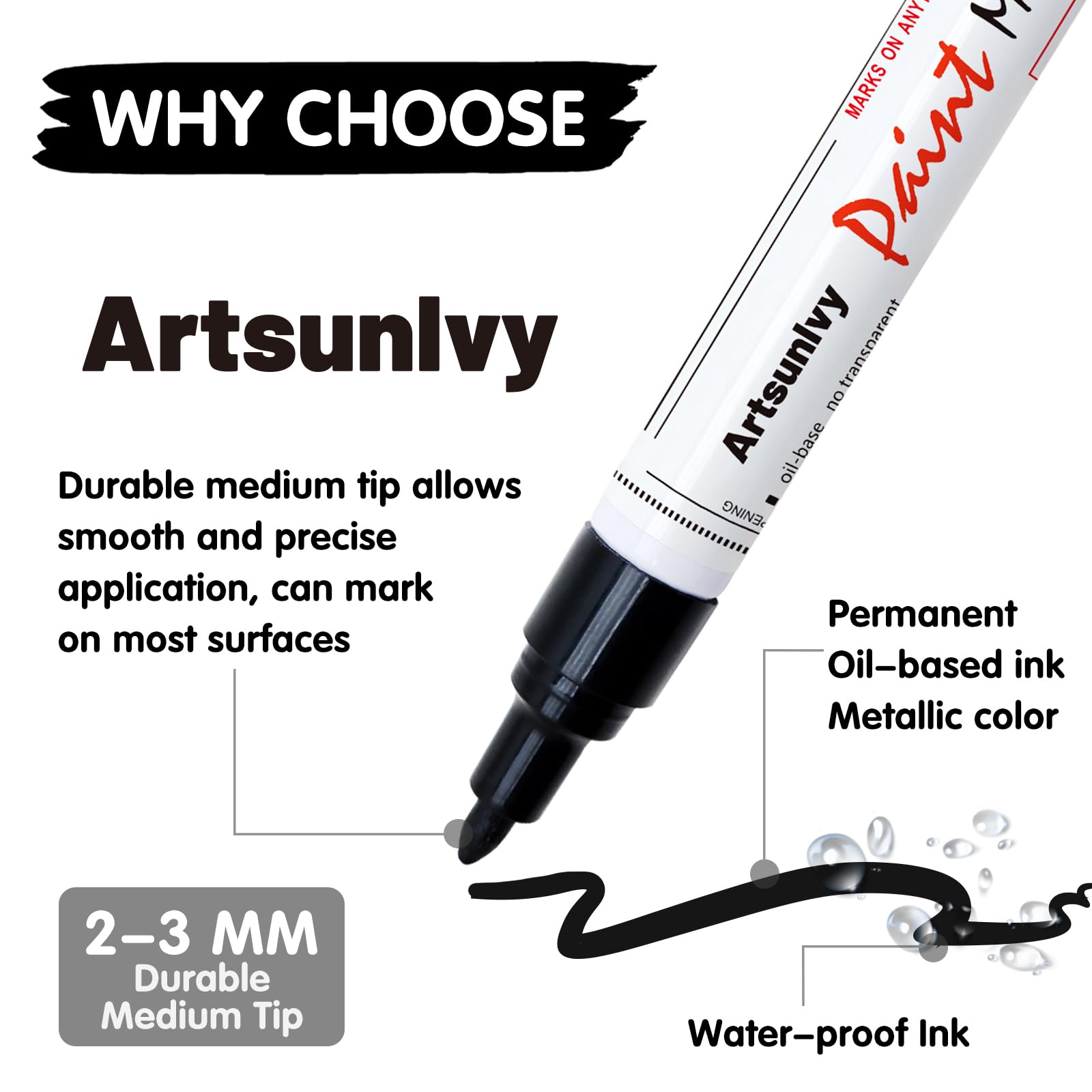 Artsunlvy paint pens on wood for smooth, precise DIY decor lines.