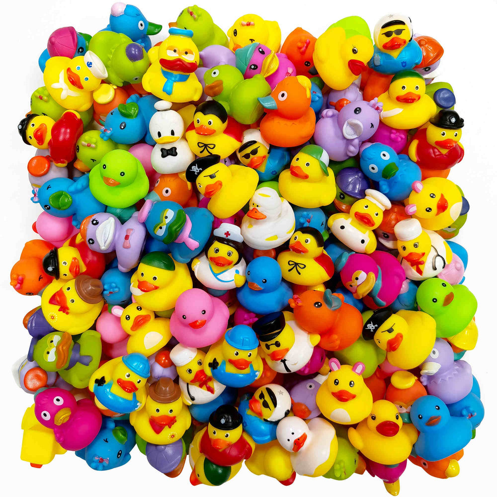 Arttyma rubber ducks in bulk with alternating colors, ideal for bath time fun.