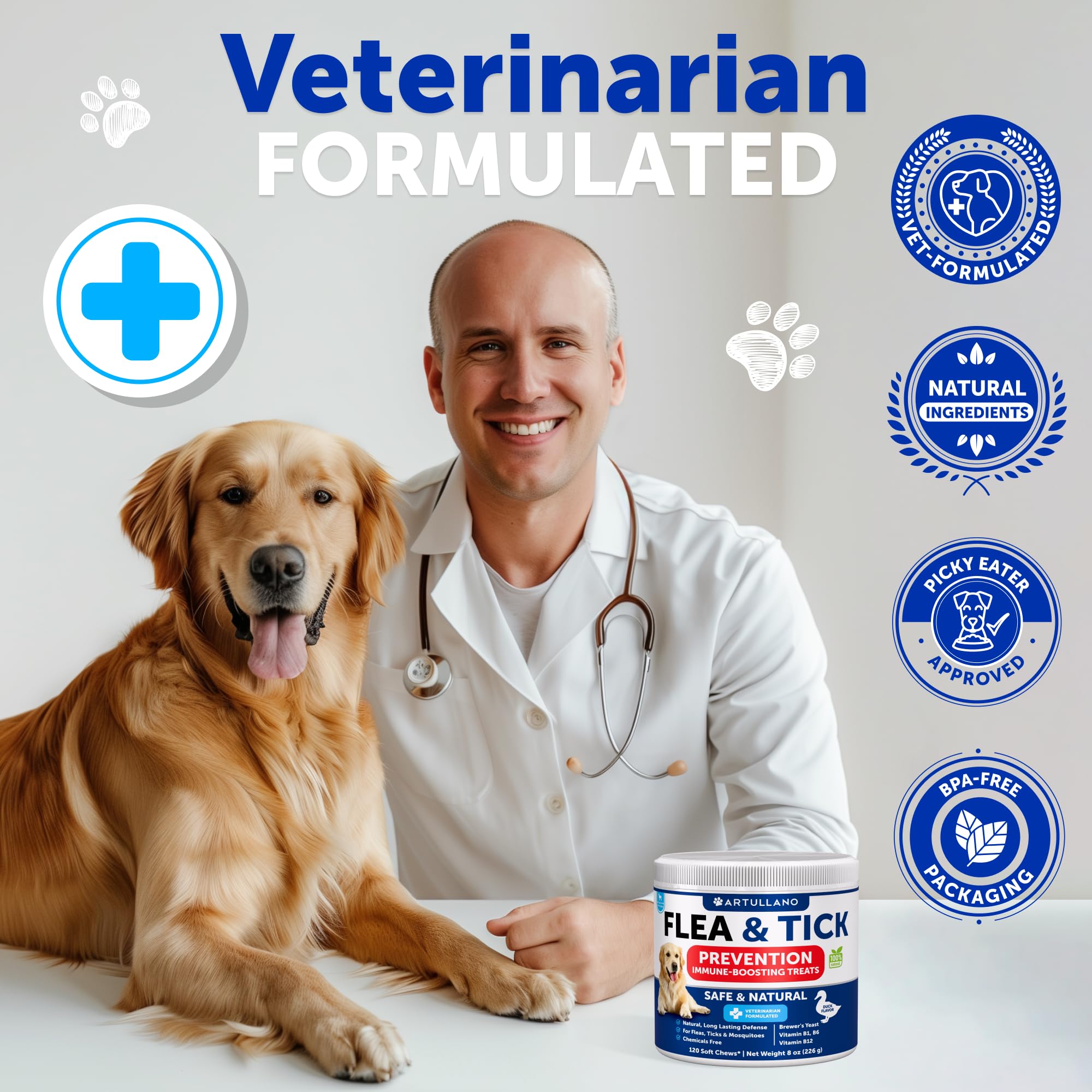 Artullano packaging—easy-to-use bottle for all dog sizes.