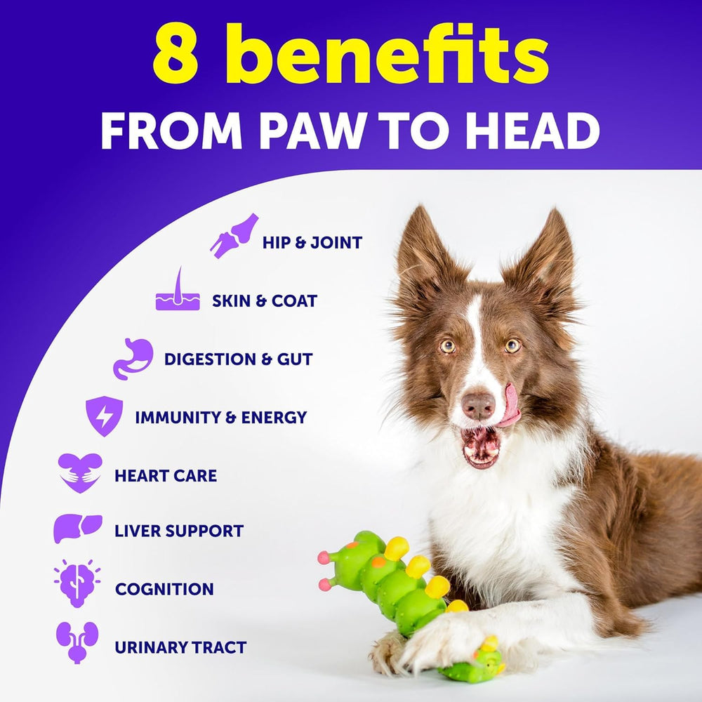 Artullano 26-in-1 chews promote healthy skin and a shiny coat.