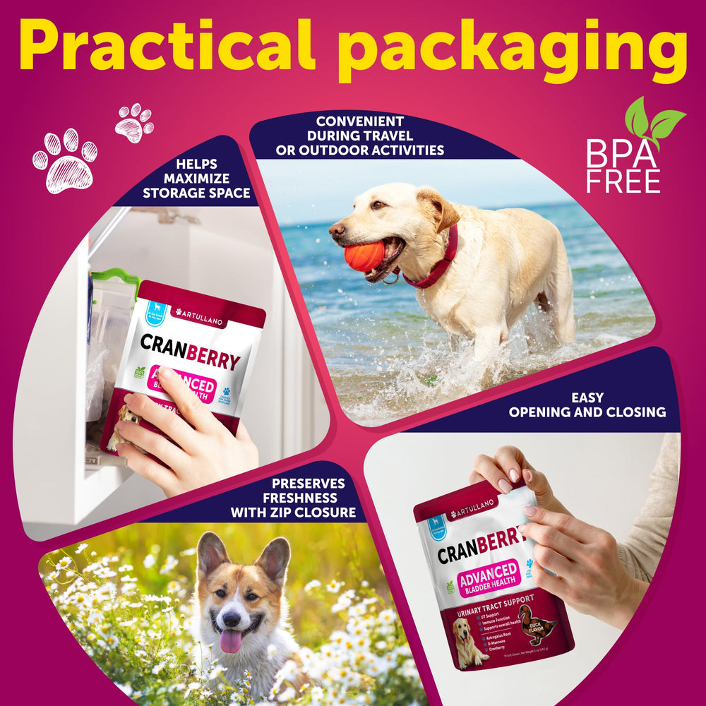 Artullano Vet-formulated cranberry chews with natural ingredients.