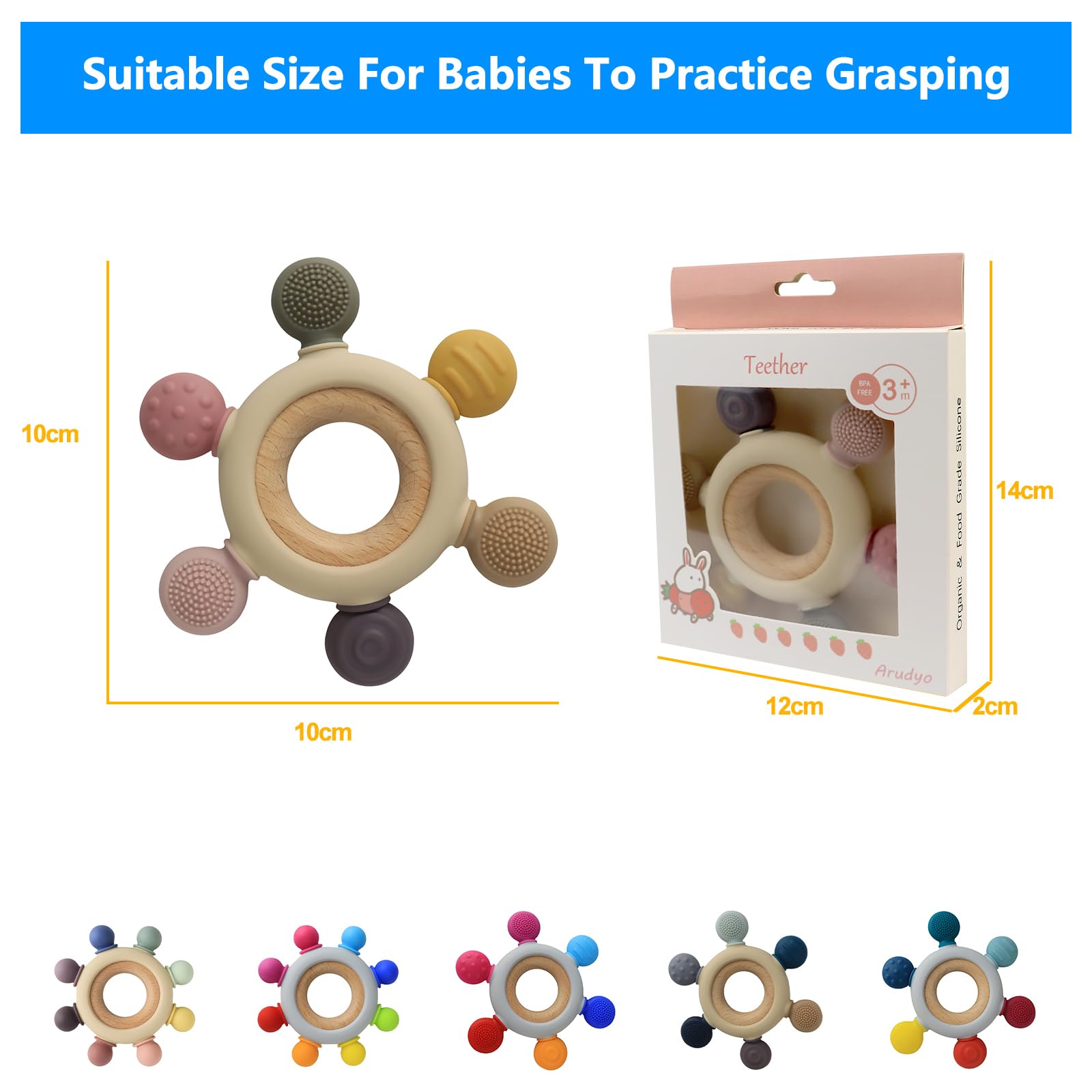 Arudyo grasp-friendly teether supports early hand coordination
