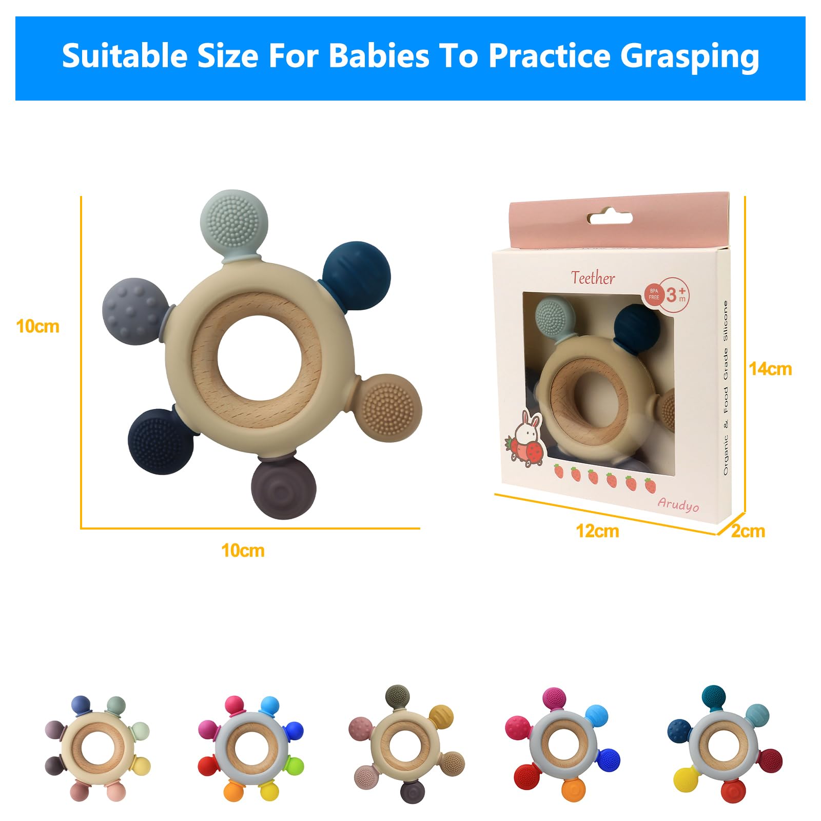 Arudyo three morandi colors teether gray offers visual calm