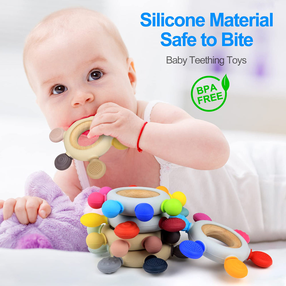 Arudyo wooden ring teether made from beech for natural texture