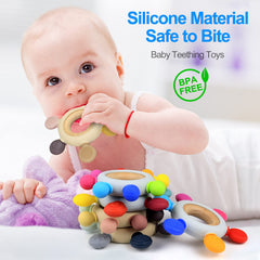 Arudyo wooden ring teether made from beech for natural texture