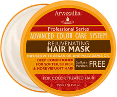 Arvazallia Rejuvenating Hair Mask bottle pour for premium color-treated conditioning