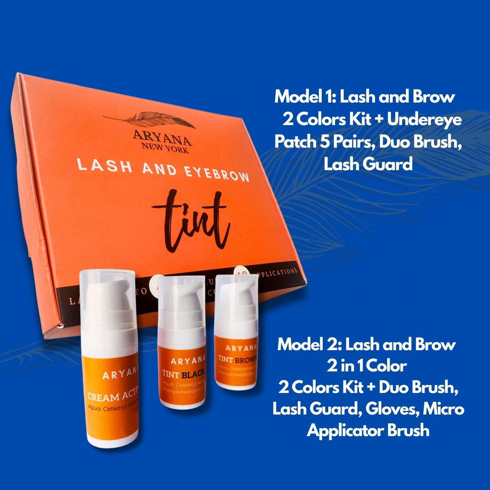 ARYANA NEW YORK Lash and Brow kit packaging closeup highlighting vegan cruelty-free badge