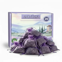 Aryiten lavender sachet bag hanging in a closet for a fresh natural scent.