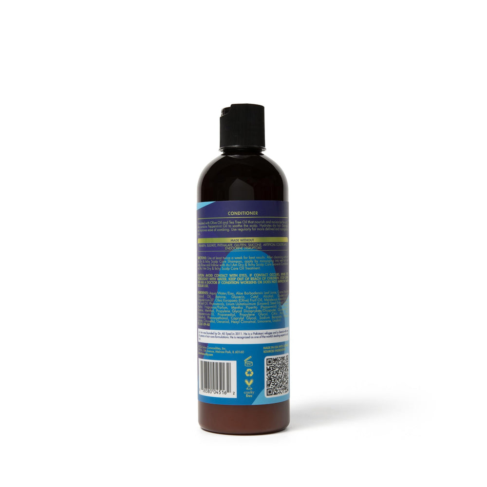 As I Am Dry & Itchy Scalp Care Conditioner ingredients: olive oil, tea tree, peppermint.