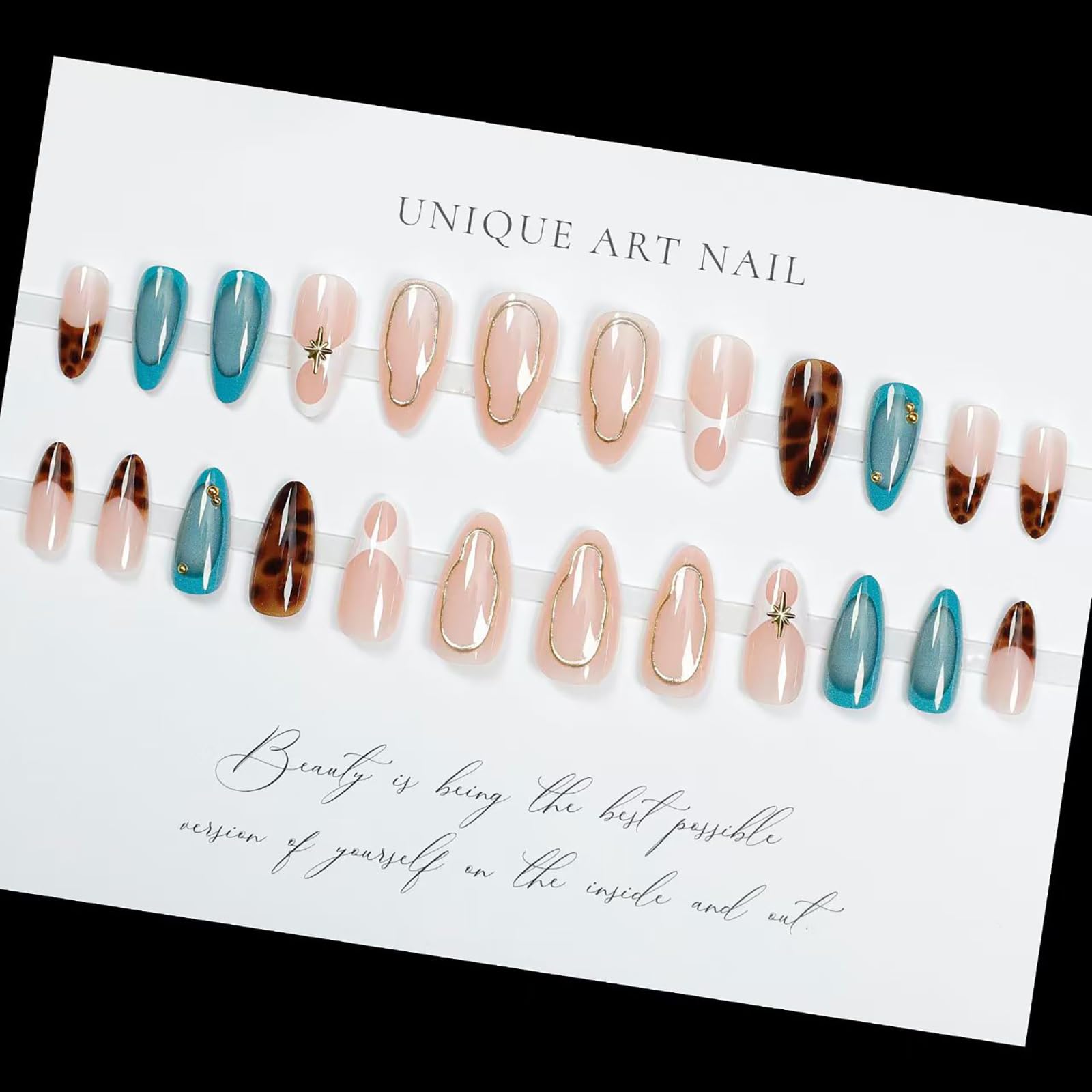 ASABITE reusable leopard design nails for multiple occasions