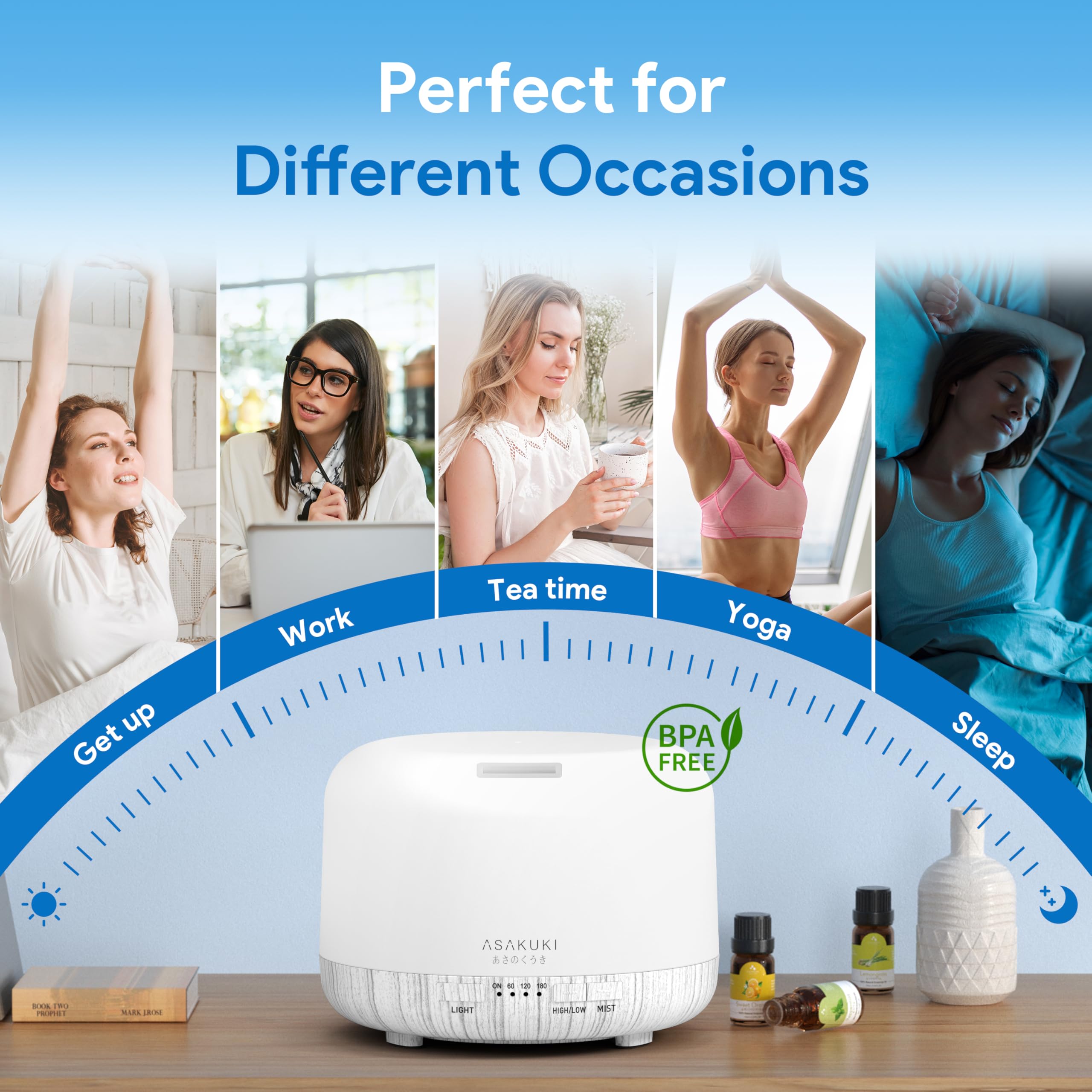 ASAKUKI diffuser BPA-free materials for safe home use