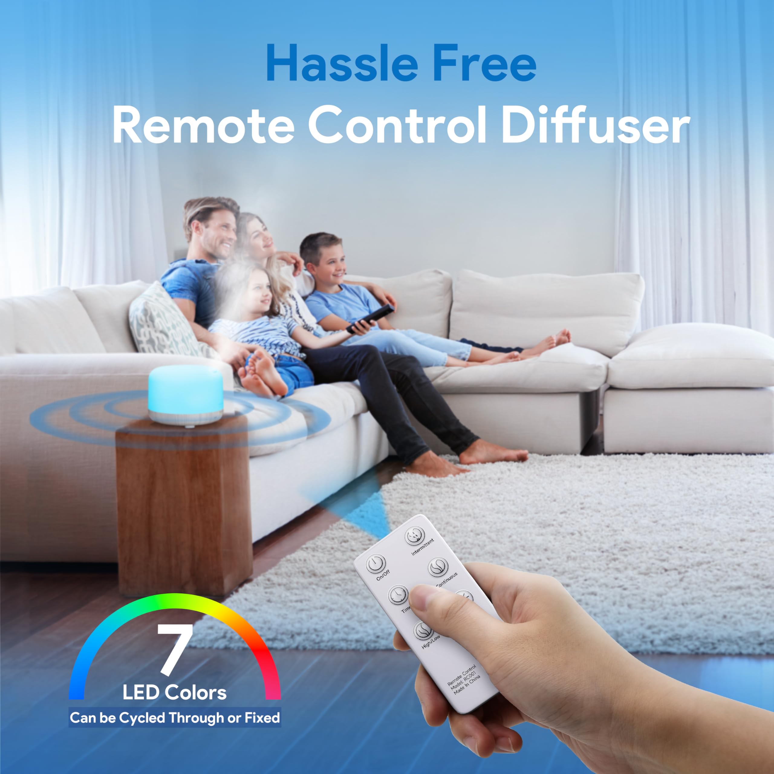 ASAKUKI diffuser operates quietly for undisturbed work or sleep