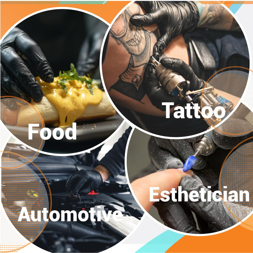ASAP Black Nitrile Gloves deliver durable grip for cleaning and automotive work