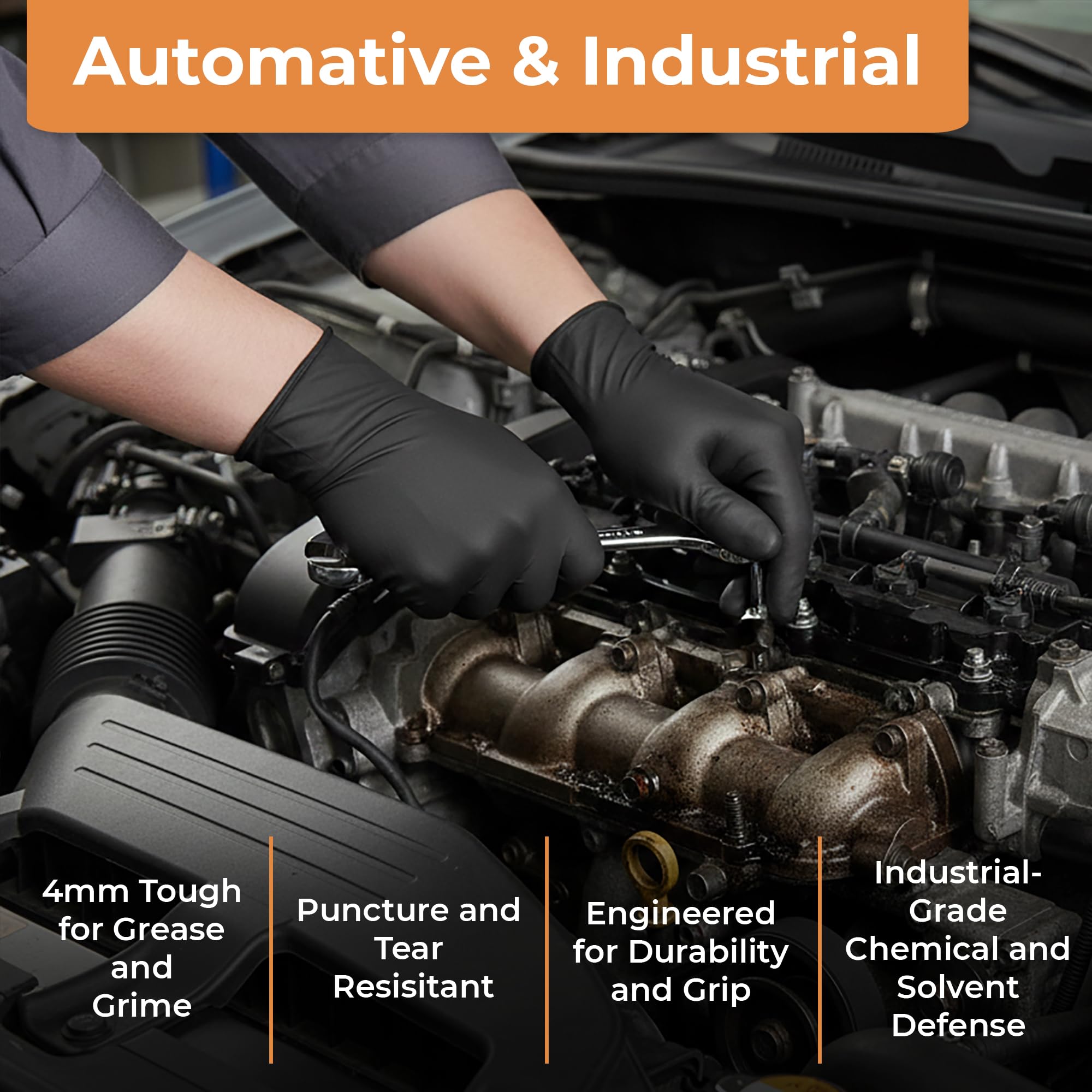 ASAP Black Nitrile Gloves food safe for handling ingredients and meals