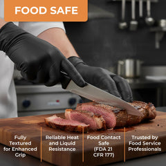 ASAP Black Nitrile Gloves powder-free to minimize residue during clean tasks