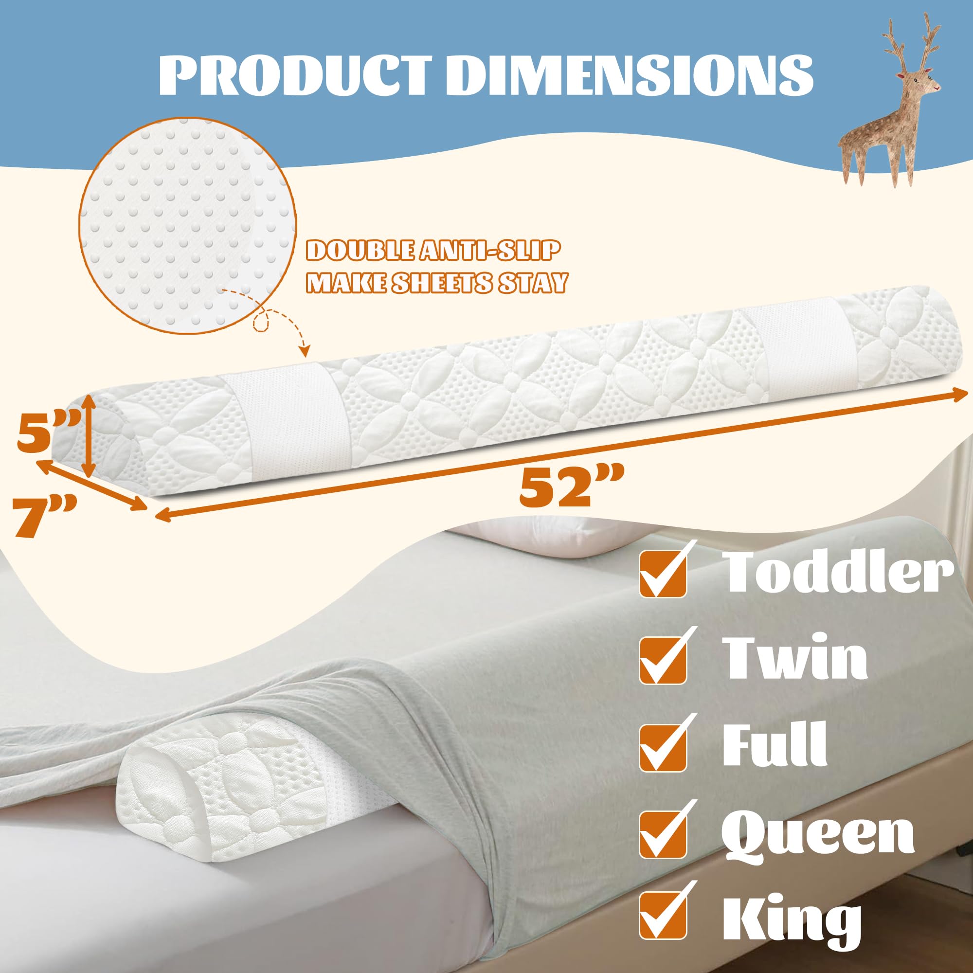 Asatdd bed rail universal fit for twin to king beds