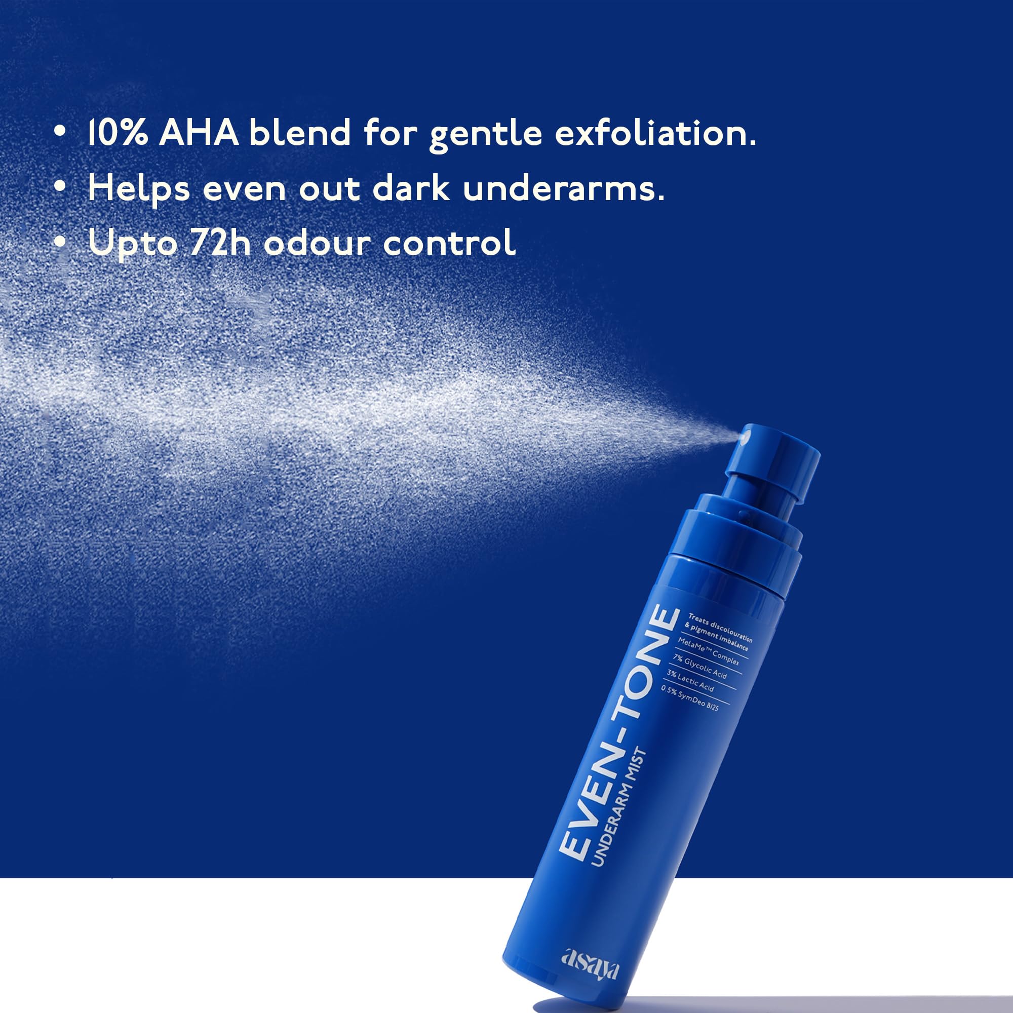 Texture of Asaya Even Tone Mist on skin, fast-drying feel