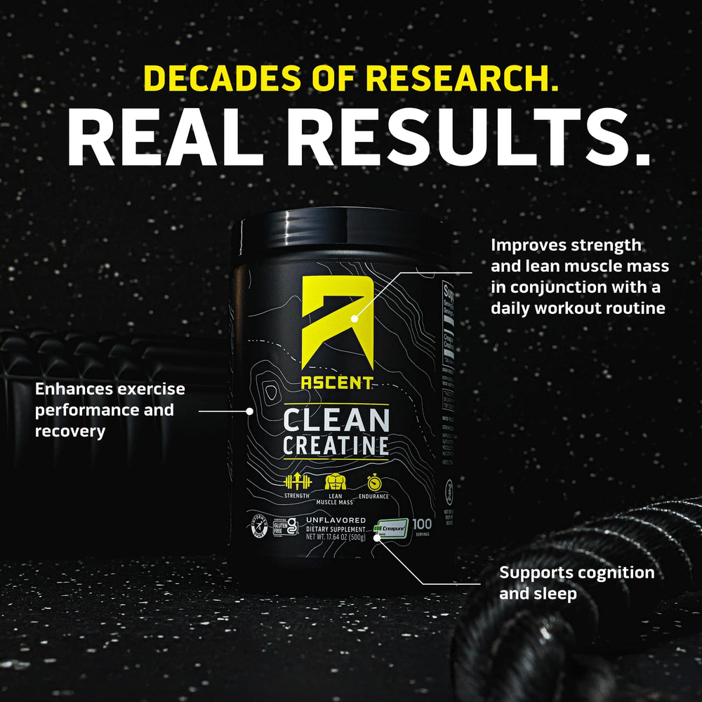 Ascent Creapure seal label indicating high quality for athletes.