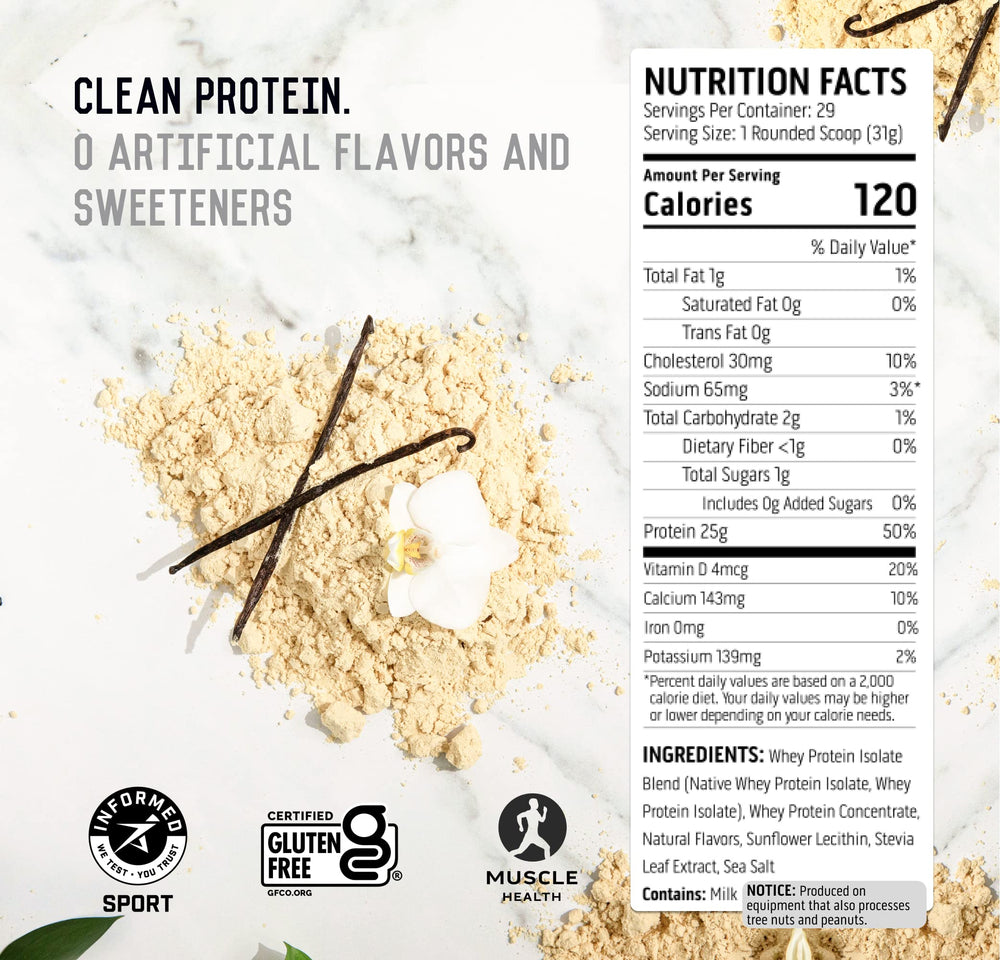 Compact 2 lb packaging bag for Ascent whey protein.