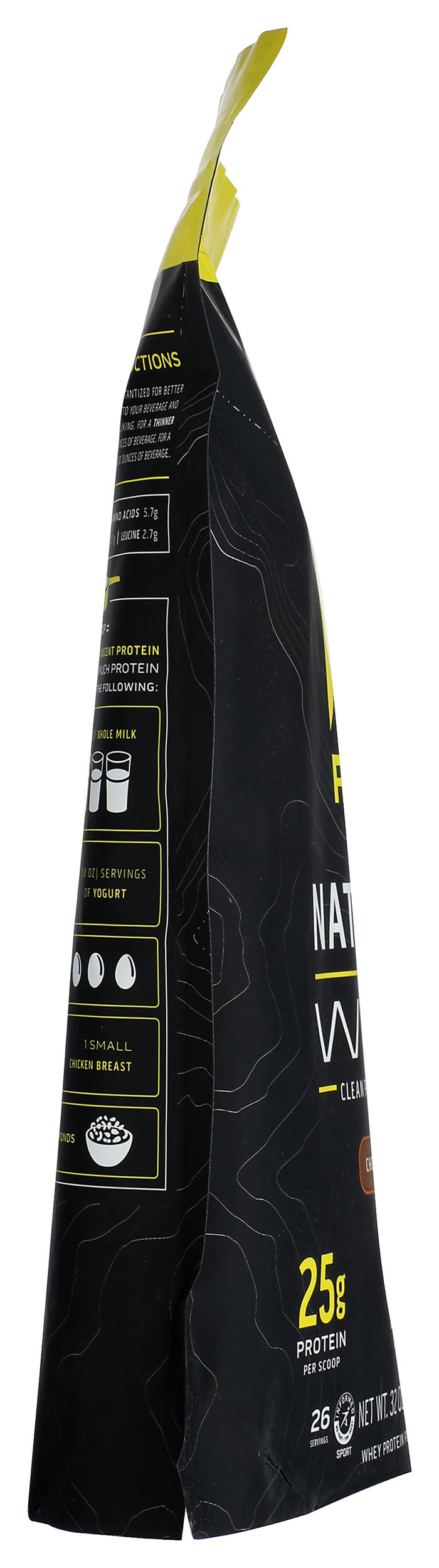 Ascent whey protein glass with shake shows creamy texture and flavor.