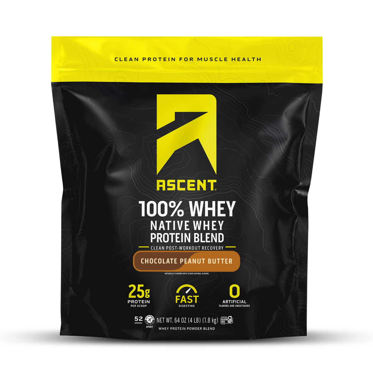Ascent Whey Protein tub front view for post-workout nutrition