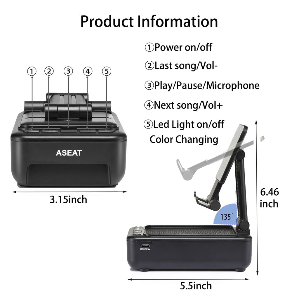 ASEAT built-in battery delivers up to six hours of playback