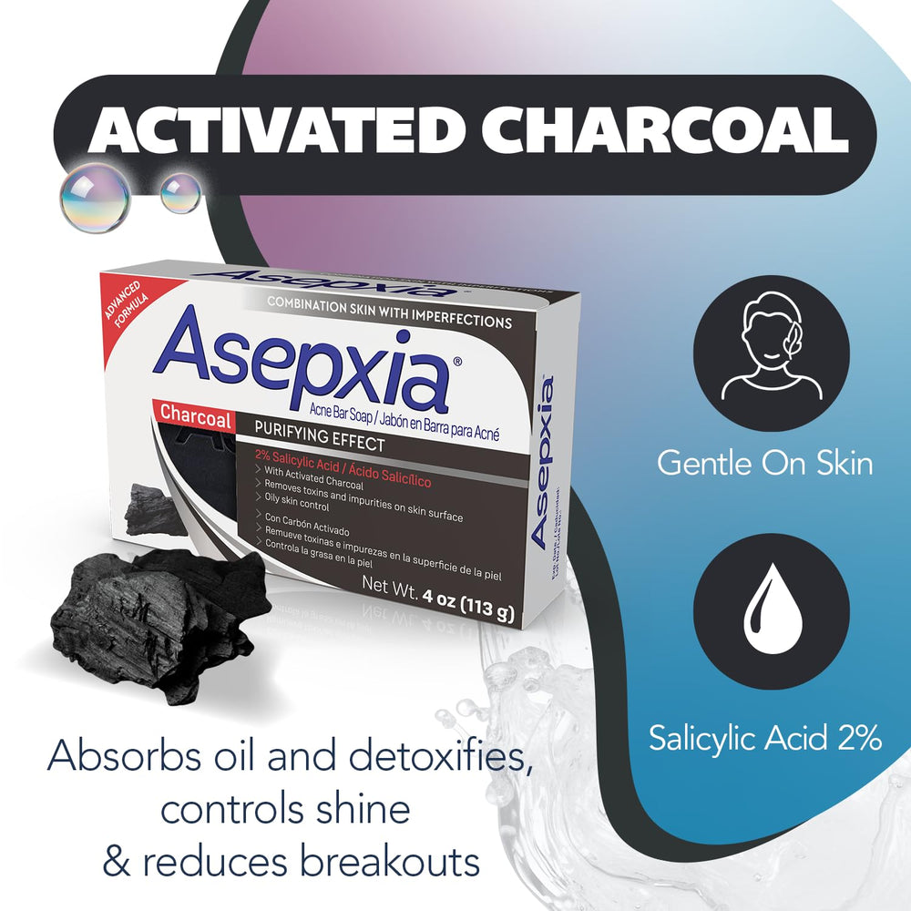 Asepxia salicylic bar soap spot-drying action shows practical acne care.