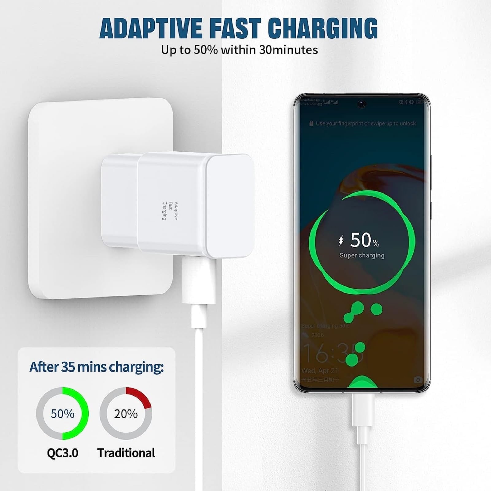 Aseyuwde 6.6ft USB-C cable, tangle-free for flexible desk setups.