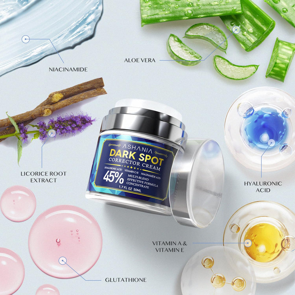 Ashania Dark Spot Corrector on the body demonstrating versatile use.