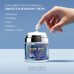 Applying Ashania Dark Spot Corrector to the face for daily routine.