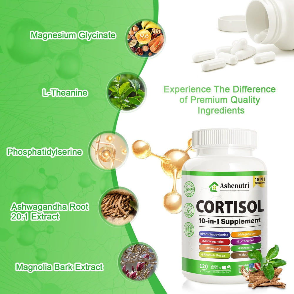 Ashenutri Ashwagandha 20-to-1 extract image for adaptogenic balance